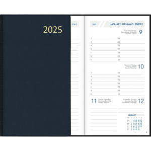 Agenda de poche Visuplan 2025 relié bleu