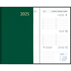 Agenda de poche Visuplan 2025 relié vert