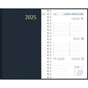 Agenda de poche Visuplan 2025 spirale bleu