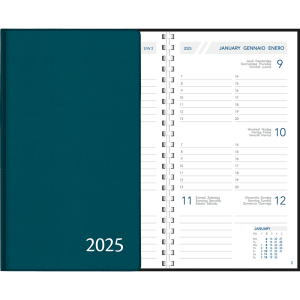 Agenda de poche Visuplan 2025 spirale bleu vert